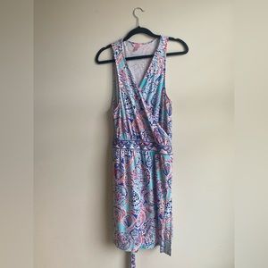 Lilly Pulitzer Bellina Wrap Dress Shell Me About it, Size XL